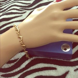 Dolphin gold  plates bracelet 925 stamped